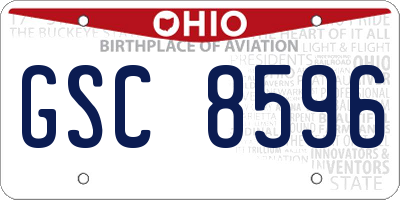 OH license plate GSC8596