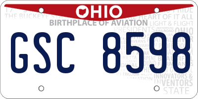 OH license plate GSC8598
