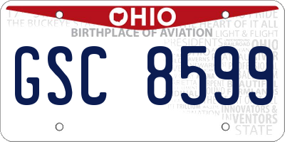 OH license plate GSC8599