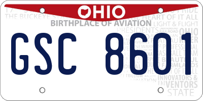 OH license plate GSC8601