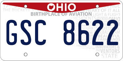 OH license plate GSC8622