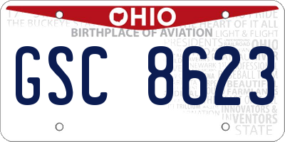 OH license plate GSC8623