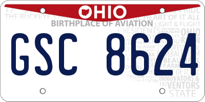 OH license plate GSC8624