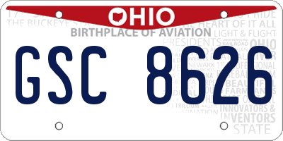 OH license plate GSC8626