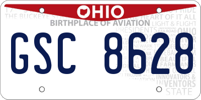 OH license plate GSC8628