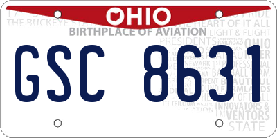 OH license plate GSC8631