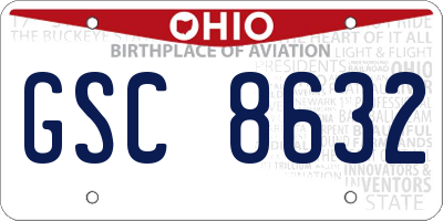 OH license plate GSC8632