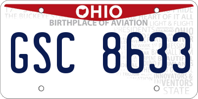 OH license plate GSC8633