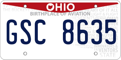 OH license plate GSC8635