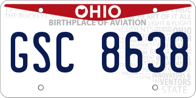 OH license plate GSC8638