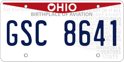 OH license plate GSC8641