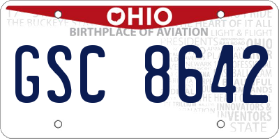 OH license plate GSC8642