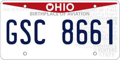 OH license plate GSC8661