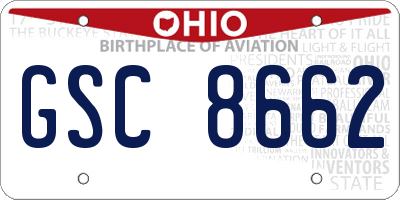OH license plate GSC8662