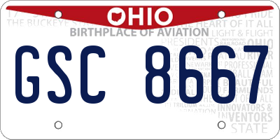 OH license plate GSC8667