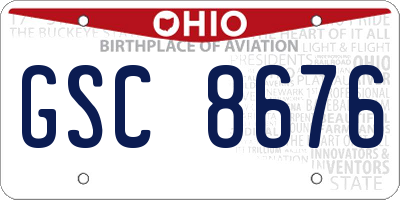 OH license plate GSC8676