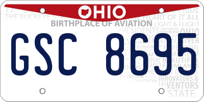 OH license plate GSC8695