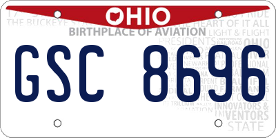 OH license plate GSC8696