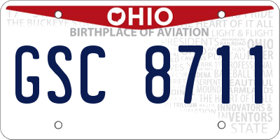 OH license plate GSC8711