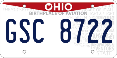 OH license plate GSC8722