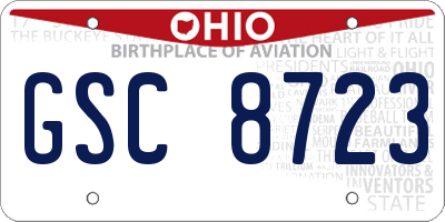 OH license plate GSC8723