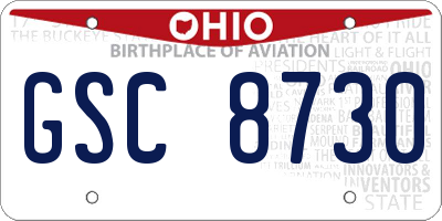 OH license plate GSC8730