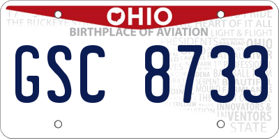 OH license plate GSC8733