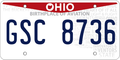 OH license plate GSC8736