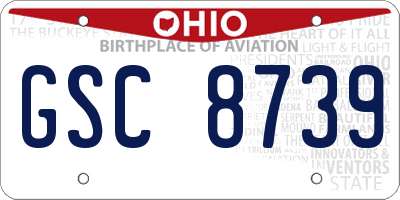 OH license plate GSC8739