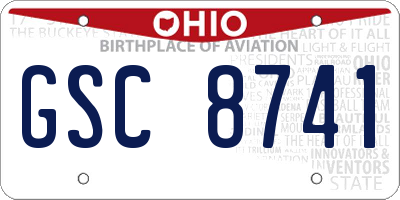 OH license plate GSC8741