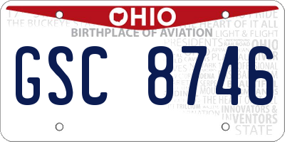 OH license plate GSC8746