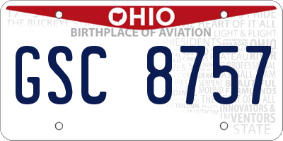 OH license plate GSC8757