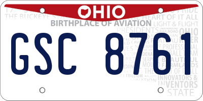 OH license plate GSC8761