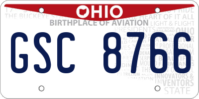 OH license plate GSC8766