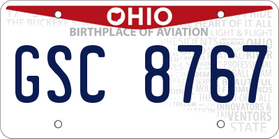 OH license plate GSC8767