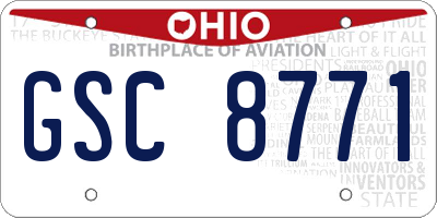 OH license plate GSC8771