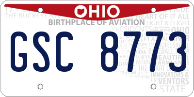 OH license plate GSC8773