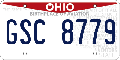 OH license plate GSC8779