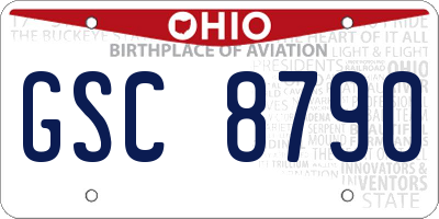 OH license plate GSC8790