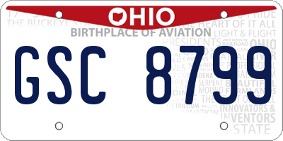 OH license plate GSC8799