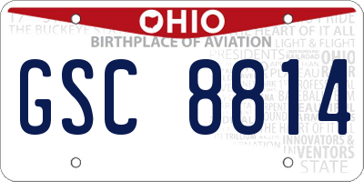 OH license plate GSC8814