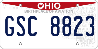 OH license plate GSC8823