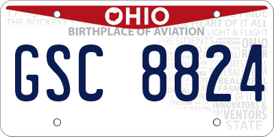 OH license plate GSC8824