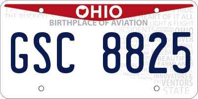 OH license plate GSC8825