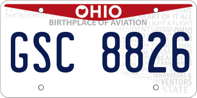 OH license plate GSC8826