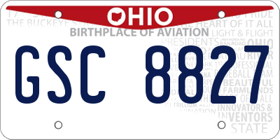 OH license plate GSC8827