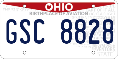 OH license plate GSC8828