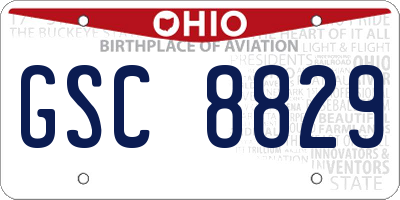 OH license plate GSC8829