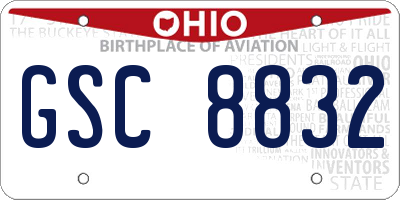 OH license plate GSC8832