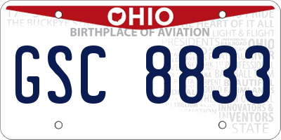 OH license plate GSC8833